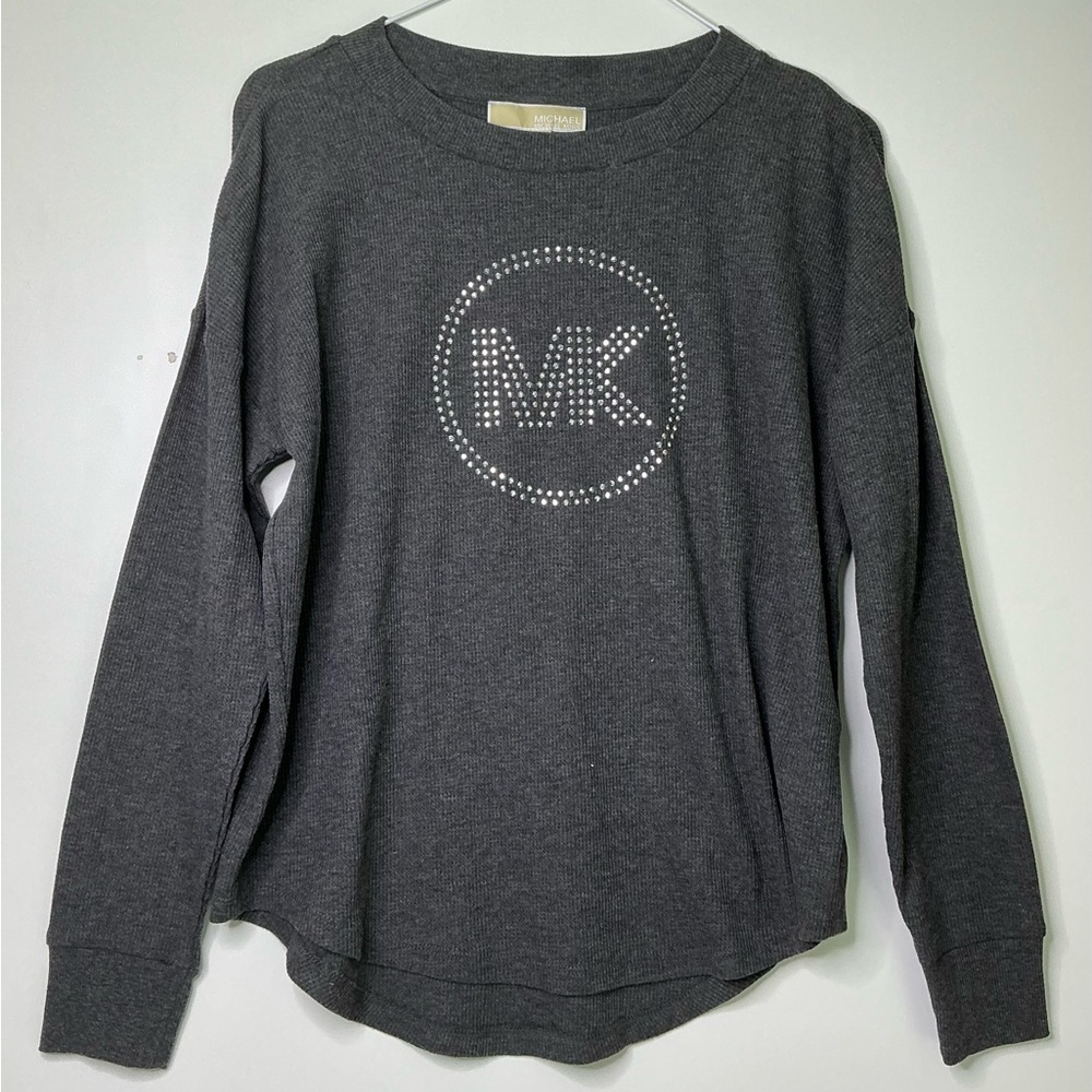 MICHAEL Michael Kors Women Gray Long Sleeve T-Shirt P/XS New
